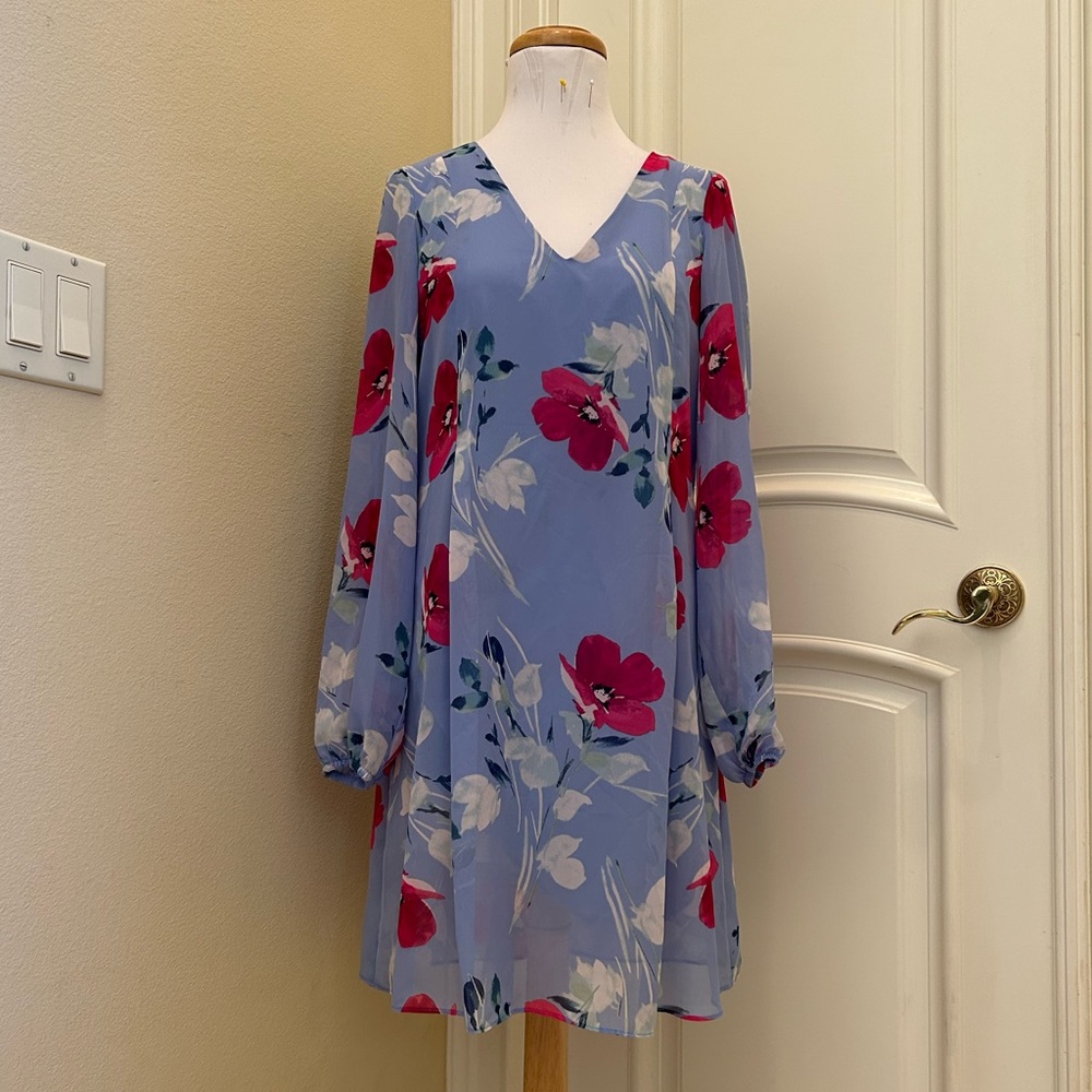 NWOT INC blue floral dress